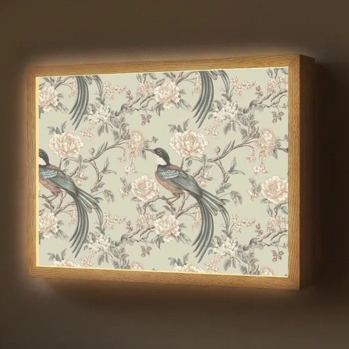 Bloem - Vogel - Kleurrijk Light Box met batterij (Wandlamp) middel 907 -z3d_website