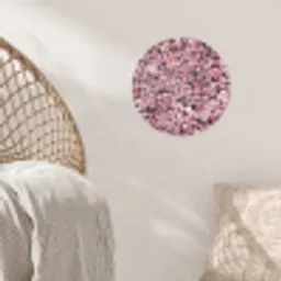 Bloemen - Rozen - Natuur - Roze - Botanisch Wandcirkel behangsticker klein -sfeer4