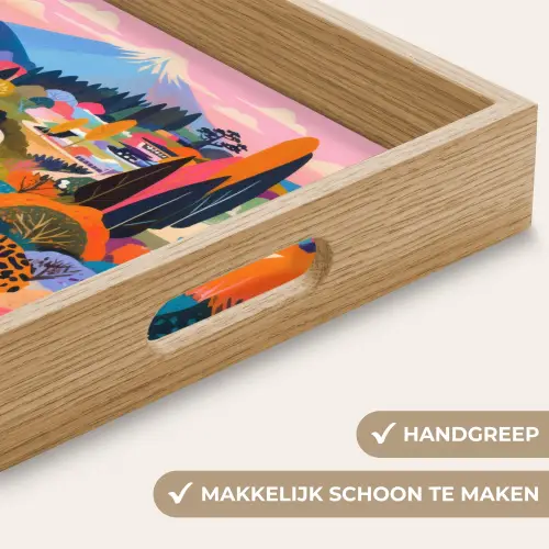 Witte bergtop - Modern - Kleurrijk Dienblad Rechthoek middel -USP_HandgreepNL