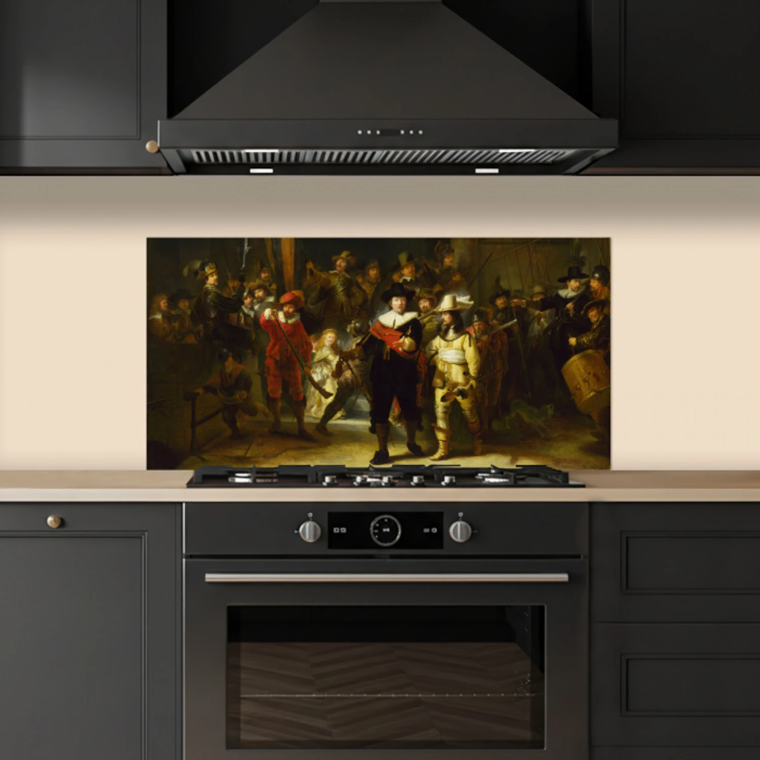 De Nachtwacht - Rembrandt van Rijn keuken achterwand spatscherm middel -sfeer1