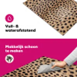 Vacht - Jachtluipaard - Zwart - Wit Inductie beschermer vinyl 3mm klein -wsfeer6_website