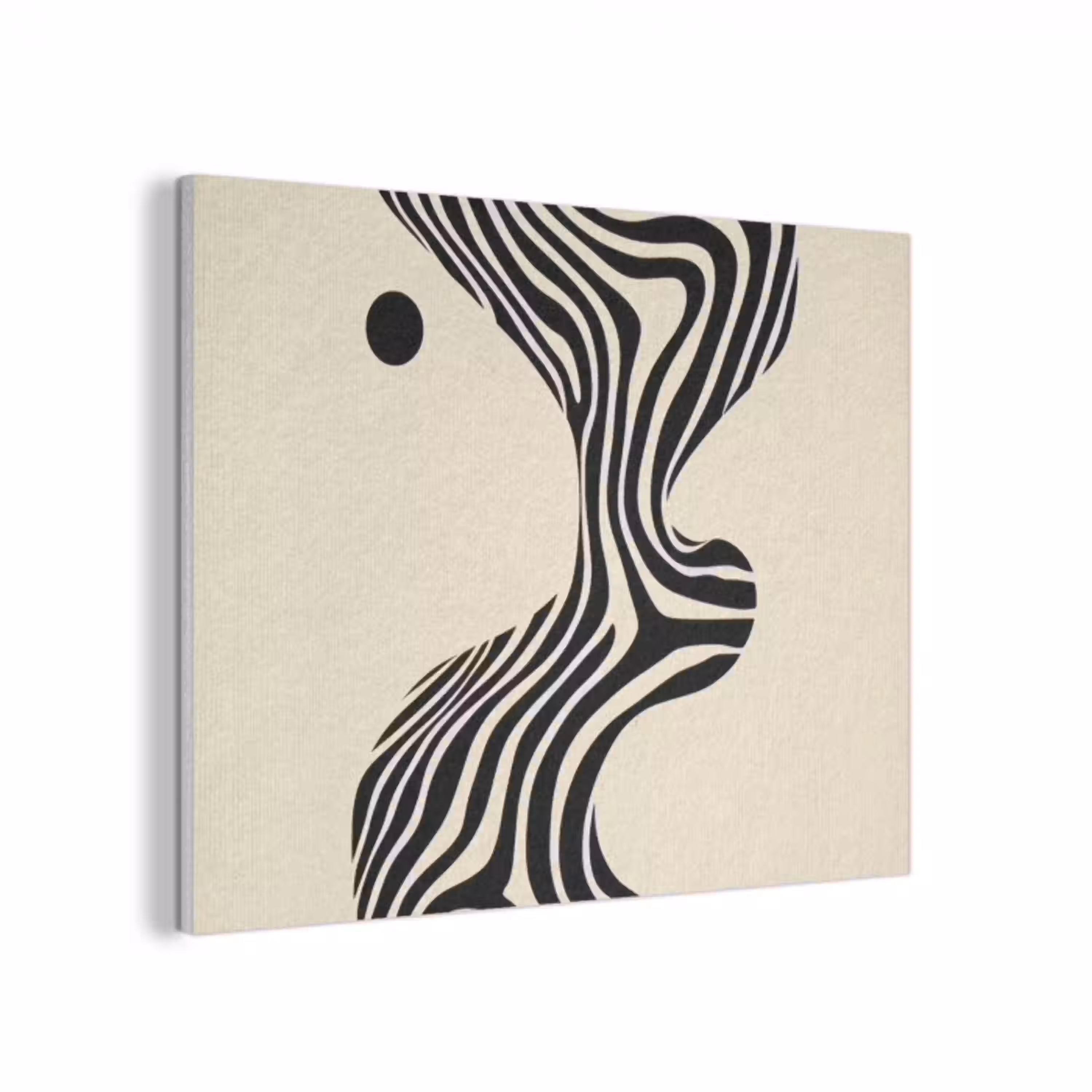 Beige - Lijnen - Golvend -  Abstract PET vilt klein -3d