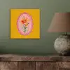 Lelie - Oranje - Lijst - Ovaal aluminium wit klein -sfeer2