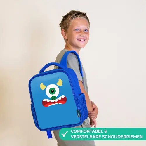 Dierenportret - Monster - blauw Kinderrugzak - Blauw middel -sfeer3_NL