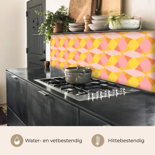 Kleurrijk - Ruitpatroon - Bladvormen keuken achterwand 2 middel 871 -usp_NL