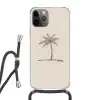 Palmboom - Bruin - Beige - Tropisch Hoesje iPhone 12 Pro met koord klein -3d