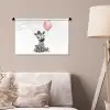 Zebra - Baby - Dieren - Roze ballon Wandkleed katoen klein -sfeer4
