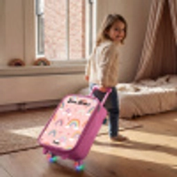 Regenboog - Patroon - Pastel Kinderkoffer - Roze klein -sfeer1
