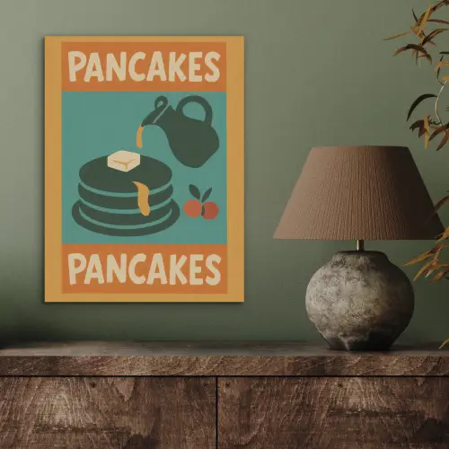 Pannenkoeken - Siroop - Illustratie - Oranje PET vilt klein -sfeer2