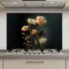 Boeket - Bloemen - Licht - Zwart keuken achterwand spatscherm klein -3d_website