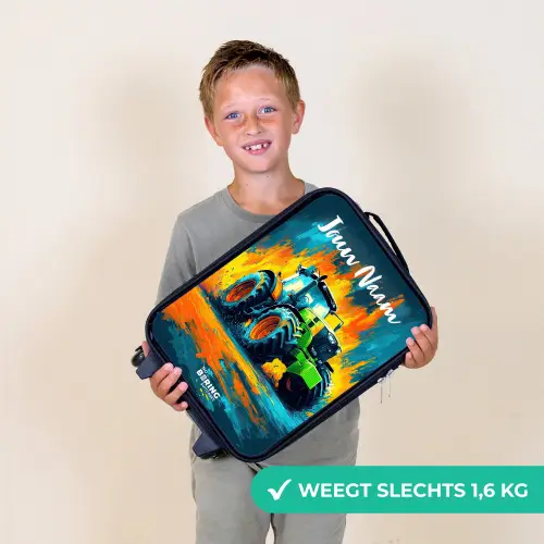 Abstract - Tractor - Groen Kinderkoffer - Zwart klein -sfeer4_NL