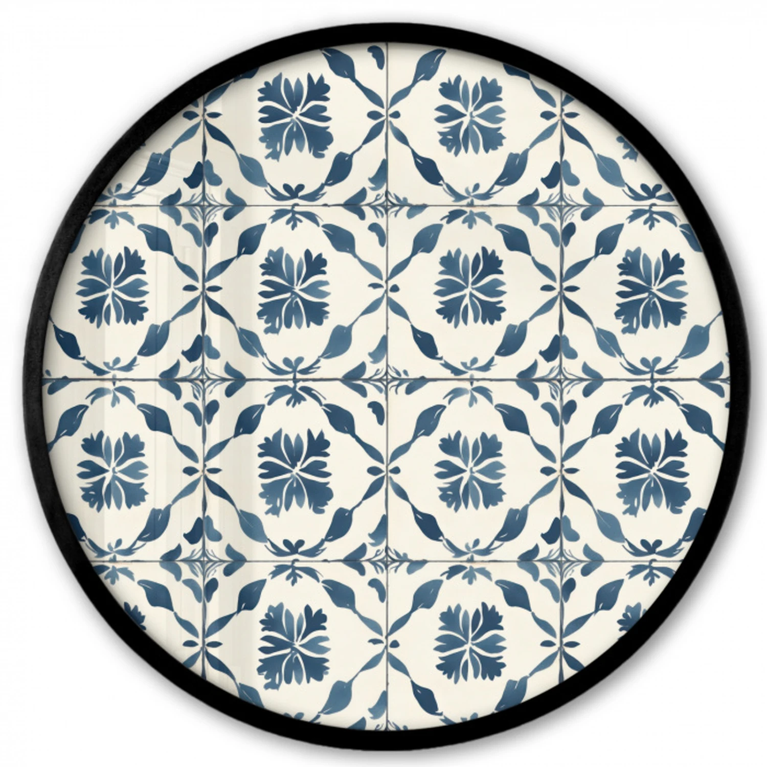 Grafisch - Tegel - Blauw Fotolijst rond zonder passe partout klein 856 -3d