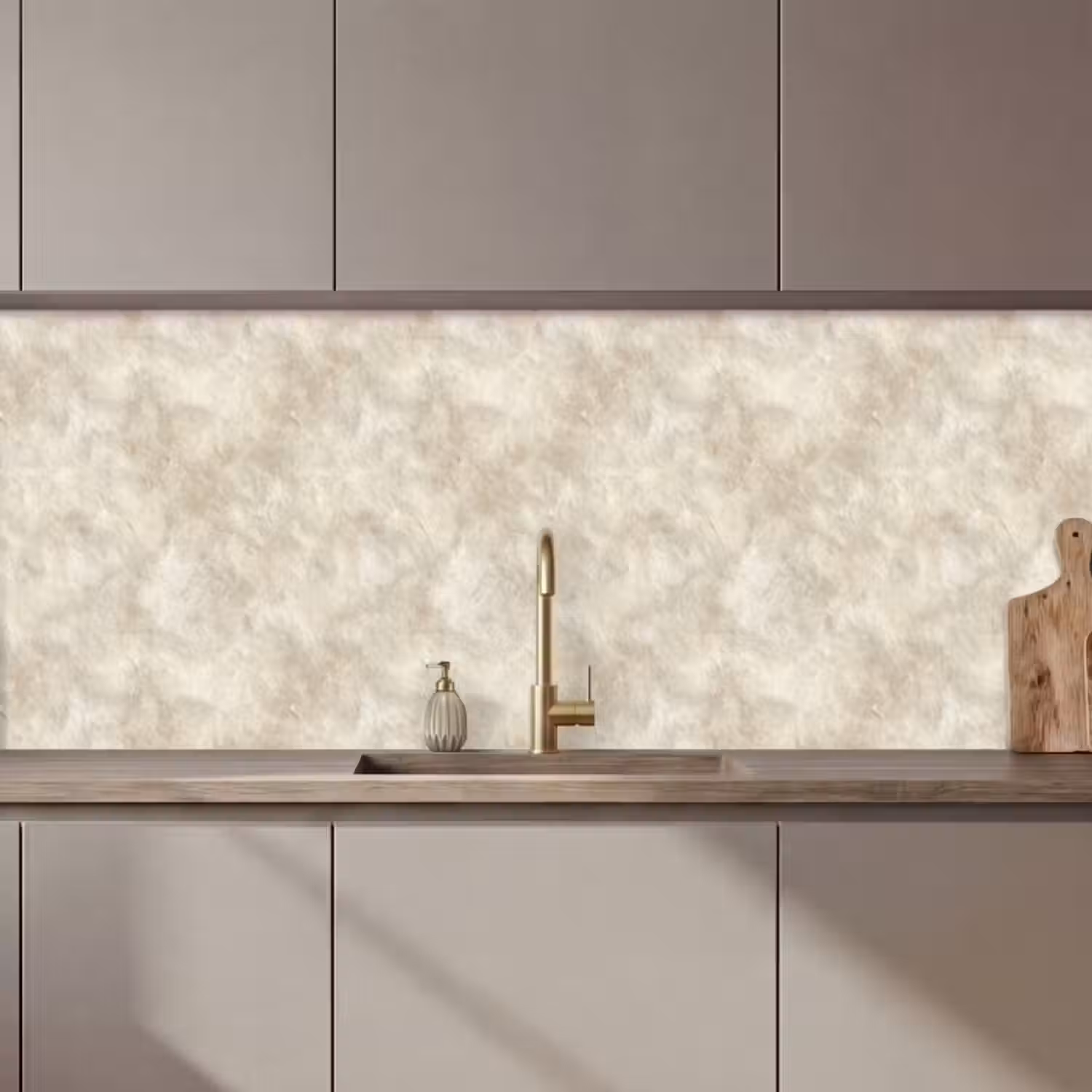 Küchenrückwand - Beige - Reliefstruktur - Naturstein