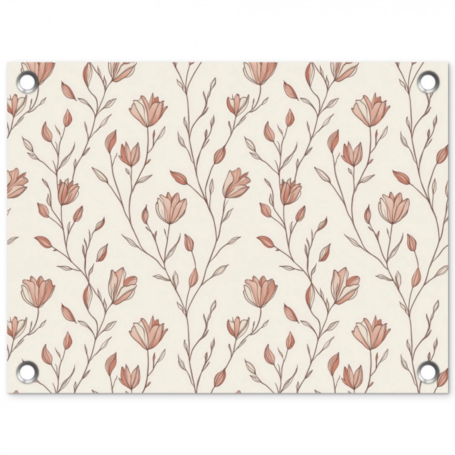 Patroon - Klassiek - Roze tuinposter los doek klein 239 -3d