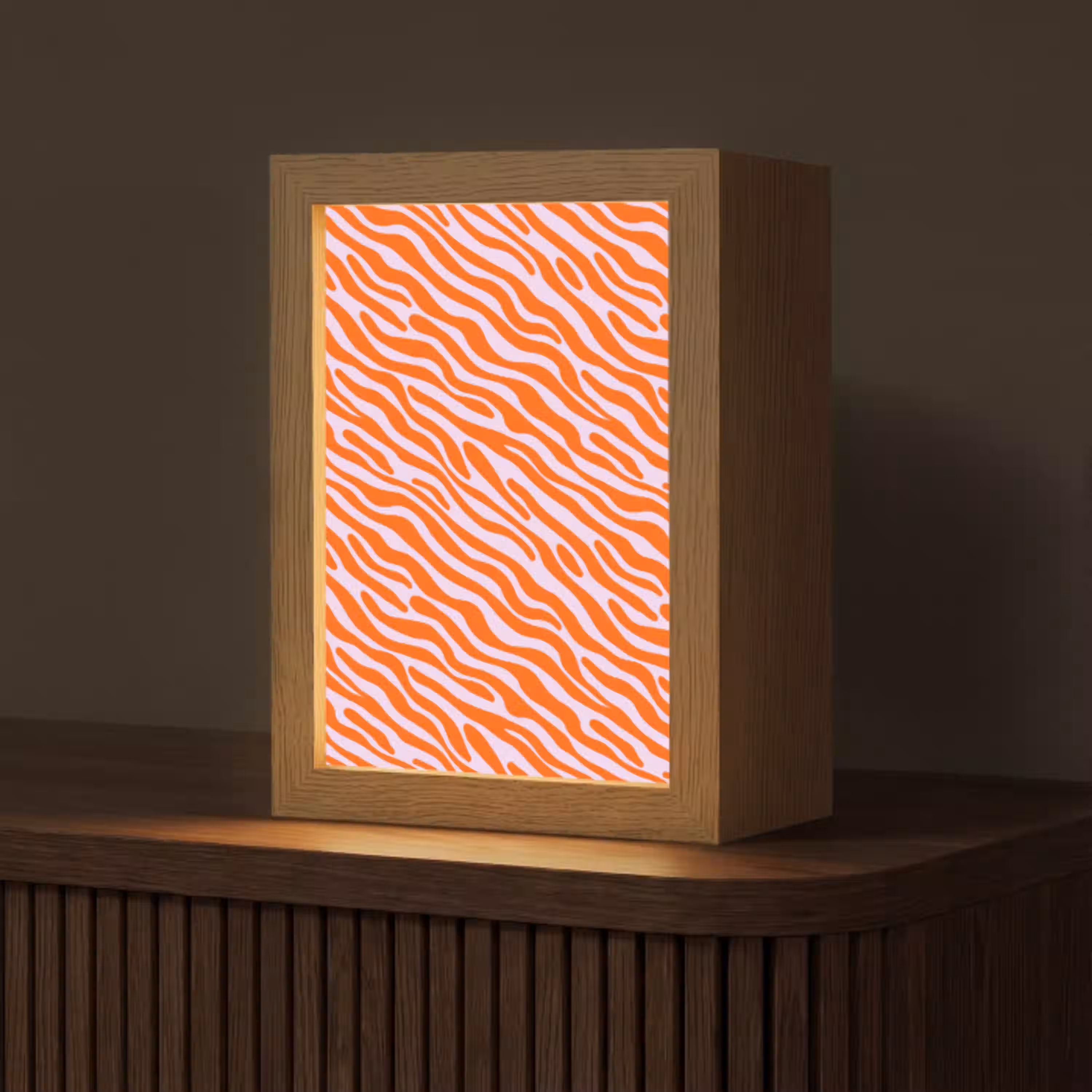 Strepen - Dynamisch - Oranje Light Box met kabel (Tafellamp) klein 925 -z3d_website