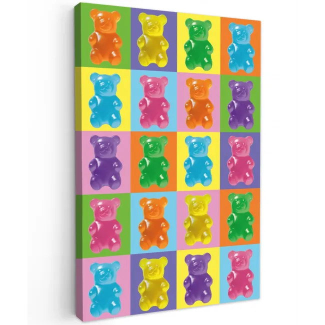 Art- Snoep - Kleurrijk Tuinposter op houten frame 2 cm dik middel -3d