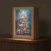 Kerstboom - Kerst - Abstract - Kleurrijk Light Box met kabel (Tafellamp) klein -z3d_website