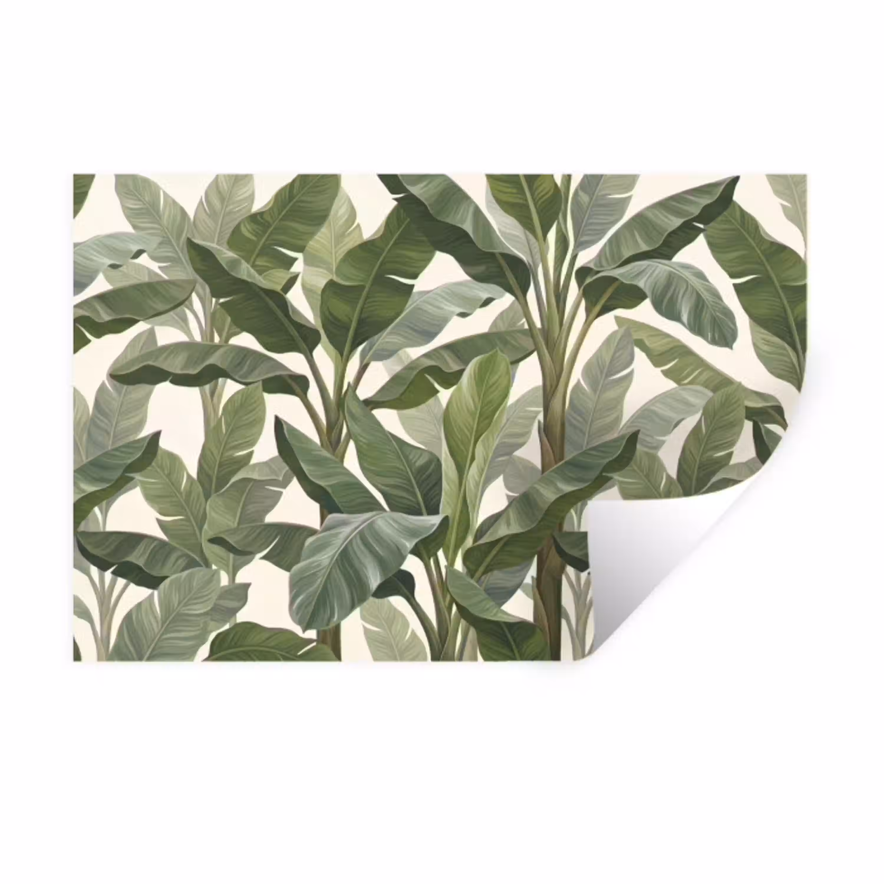 Planten - Bladeren - Tropisch - Groen Muursticker klein -3d