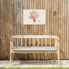 Bloemen - Quote - Beige - Lint Tuinposter op houten frame 2 cm dik klein -sfeer4
