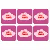 Girl power - Wolk - Roze onderzetter kurk middel -3d