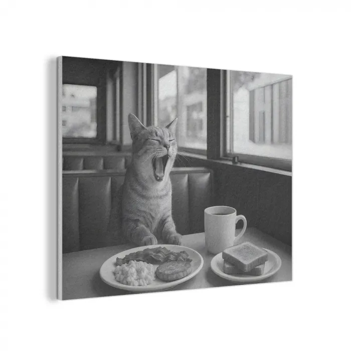 Kat - Koffie - Brood - Zwart PET vilt klein -3d