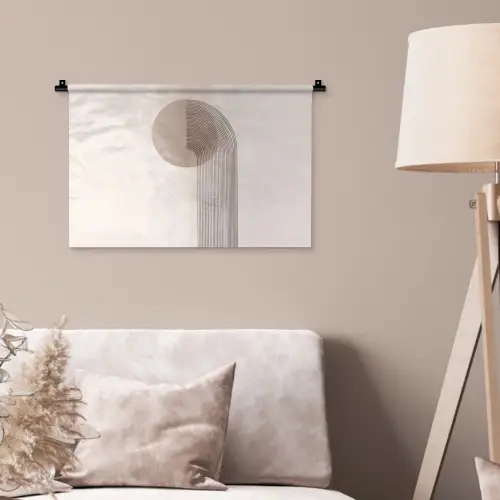Minimalistisch - Cirkel - Lichtgrijs Wandkleed katoen klein -sfeer4