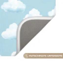 Wolken - Illustratie - Blauw Badmat klein 997 -USP_AntislipDE