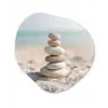 Stenen - Stapel - Zand - Zee Wandcirkel Organisch Plexiglas middel -3d