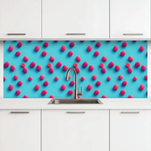 Blauw - Frambozen - Roze keuken achterwand 2 middel 871 -3d