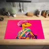 Hagedis - Bloemen - Roze - Kimono Inductie beschermer vinyl 3mm klein -sfeer5