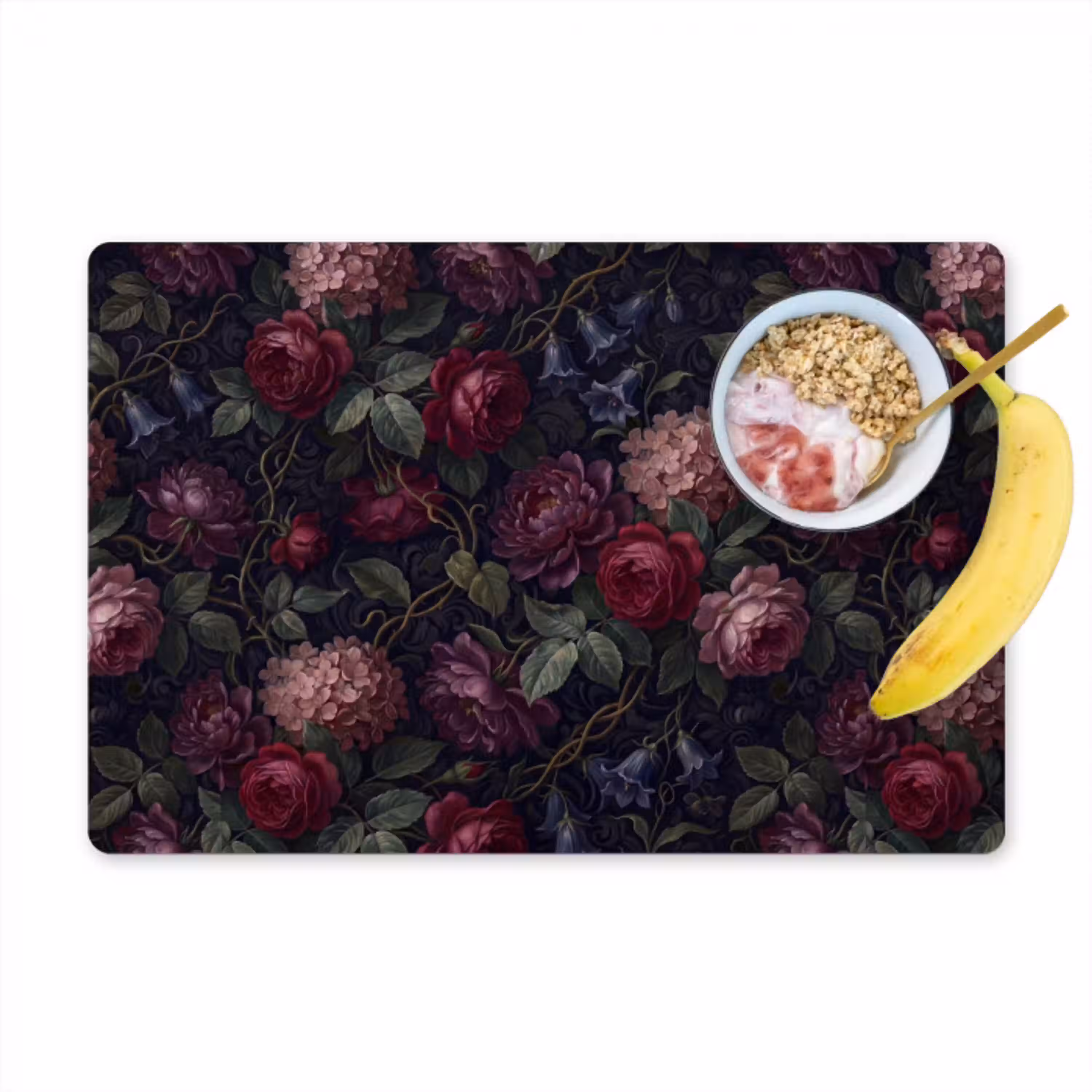 Bloemen - Rood - Klassiek - Donker - Patroon Placemat vinyl groot -zzzproduct_Kitchenyeah-website