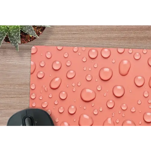 Water - Druppels - Roze muismat rubber klein -closeup