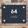 Effen blauw - Modern Naambord Rechthoek middel -sfeer3