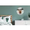 Schotse Hooglander - Sneeuw - Winter - Dieren Wandcirkel aluminium klein -slaapkamer