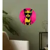 Kat - Art - Zonnebril - Roze Wandcirkel behangsticker klein -sfeer2