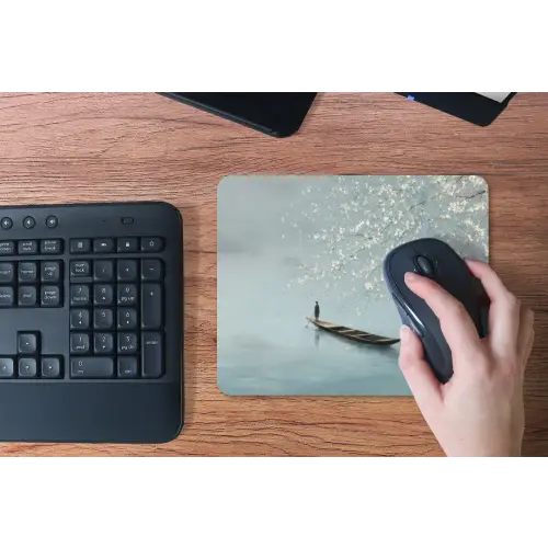 Bloesems - Minimalistisch - Wateroppervlak - Boot muismat rubber klein -toetsenbord