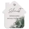 Lichtroze met palmblad - Sierlijk Naambord Huisje klein -3d