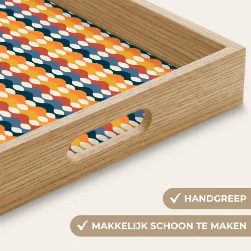 Retro - Disco - Golven Dienblad Rechthoek middel 911 -USP_HandgreepNL