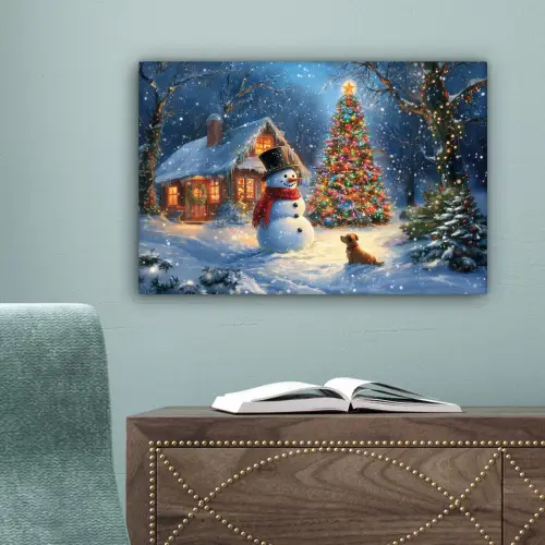 Kerstwonder - Winteravond - Kleurrijk canvas 2cm klein -sfeer4