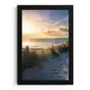Zonsondergang - Strand - Duin - Gras - Bank fotolijst zwart zonder passe partout klein -3d