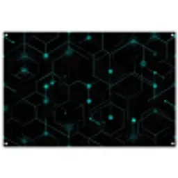 Gaming - Netwerk - Blauw - Punten - Patroon tuinposter los doek groot -3d