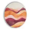 Abstract - Landschap - Golven Akoestische PET Vilt - Rond klein -3d