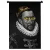 Willem van Oranje - Adriaen Thomasz - Zwart - Wit Wandkleed katoen klein -zz3d