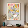Abstract - Bloemen - Bladeren Textielframe - compleet frame klein -sfeer1
