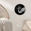 Kraanvogel - Zwart - Wit - Vogel - Dieren Wandcirkel kunststof plaat 5mm dik klein -sfeer5