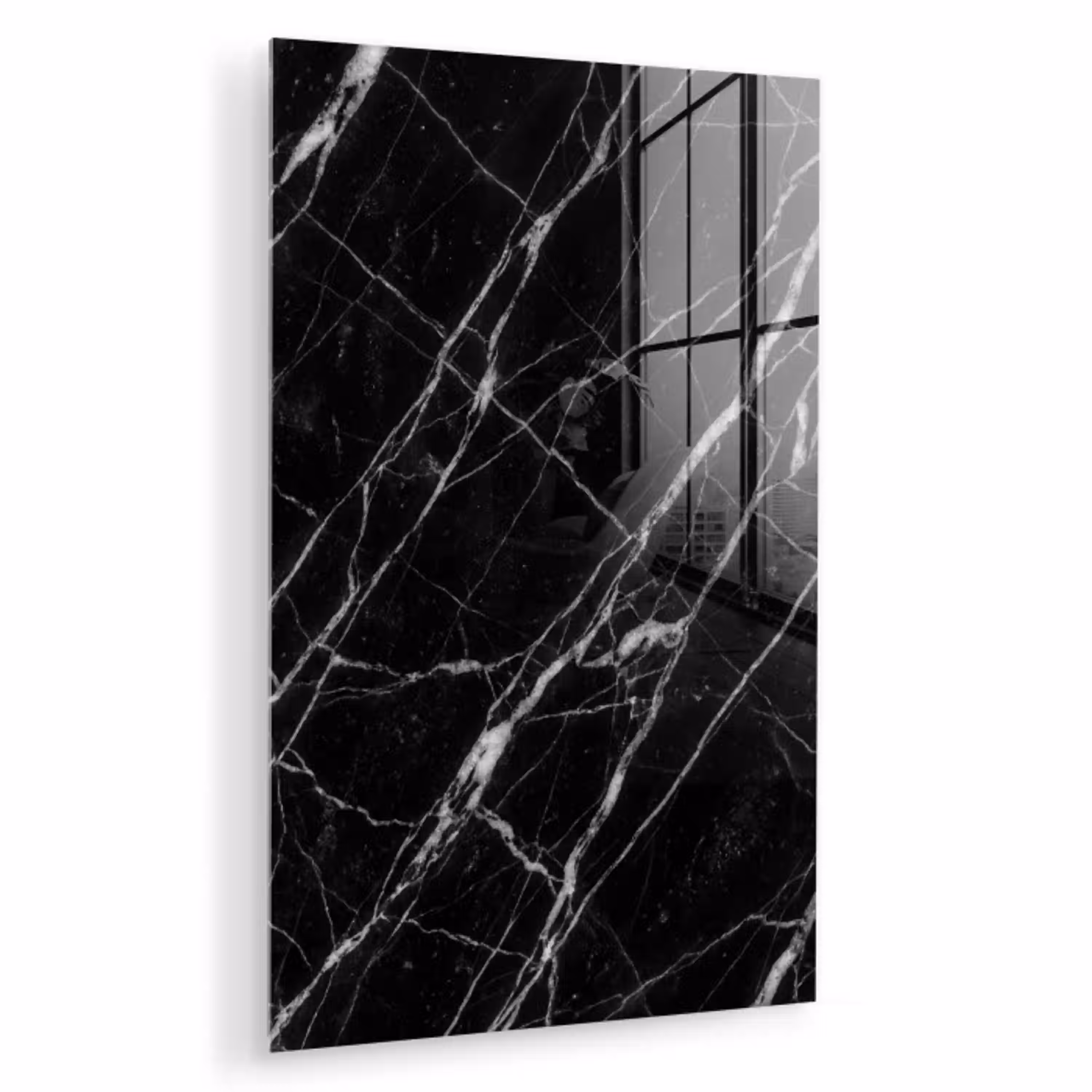 Marmer - Aders - Abstract - Zwart plexiglas 5mm klein -zzzproduct_nieuw