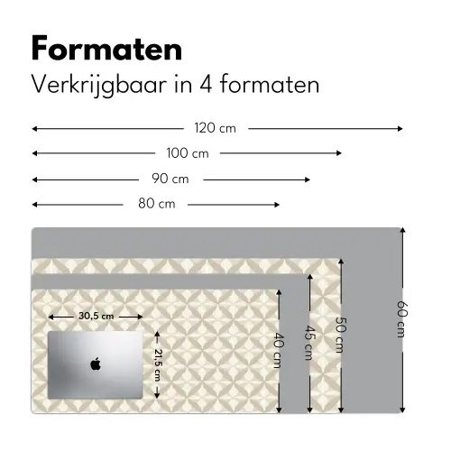 Patroon - Klassiek - Beige Muismat XXL klein 681 -sfeer5