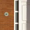 Olijfgroen met stippen - Traditioneel Naambord Rond klein -sfeer3-rond-XS