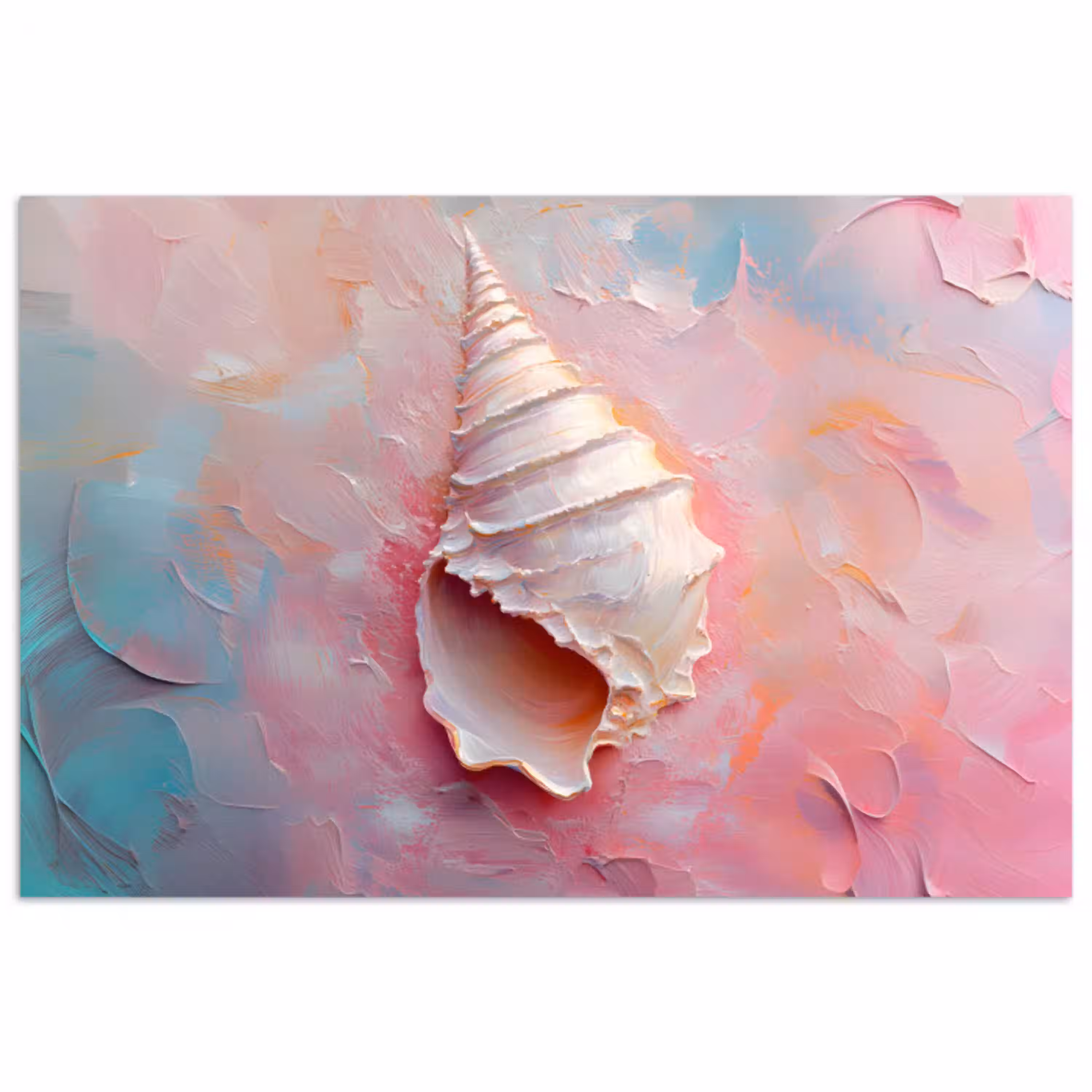 Schelp - Pastel - Pink poster papier klein -3d