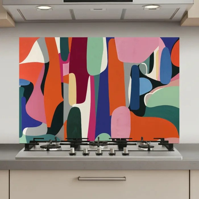 Vormen - Ritmisch - Kleuren - Abstract keuken achterwand spatscherm klein -3d_website